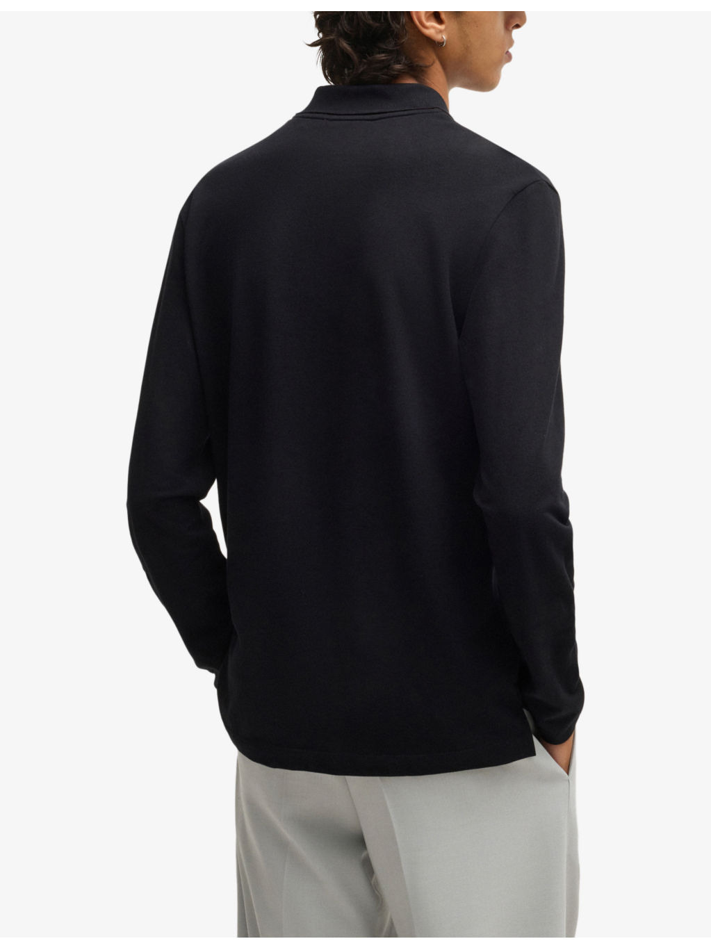 Branded long-sleeved cotton polo shirt - 4