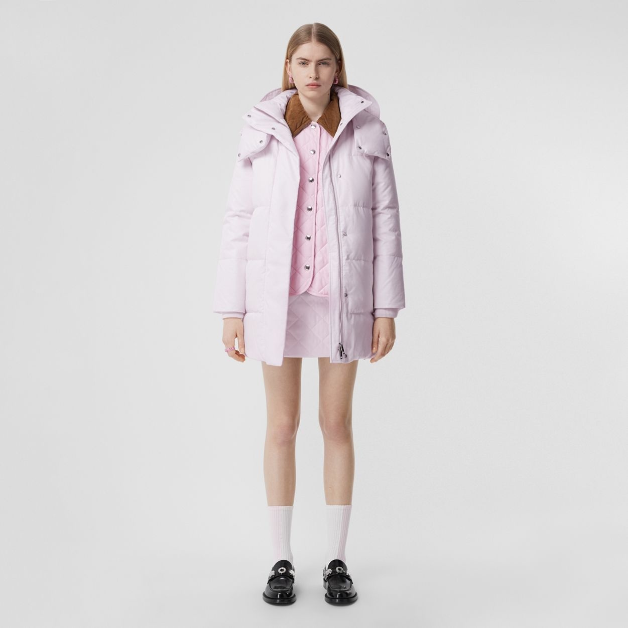Detachable Hood Cotton Gabardine Puffer Coat - 2