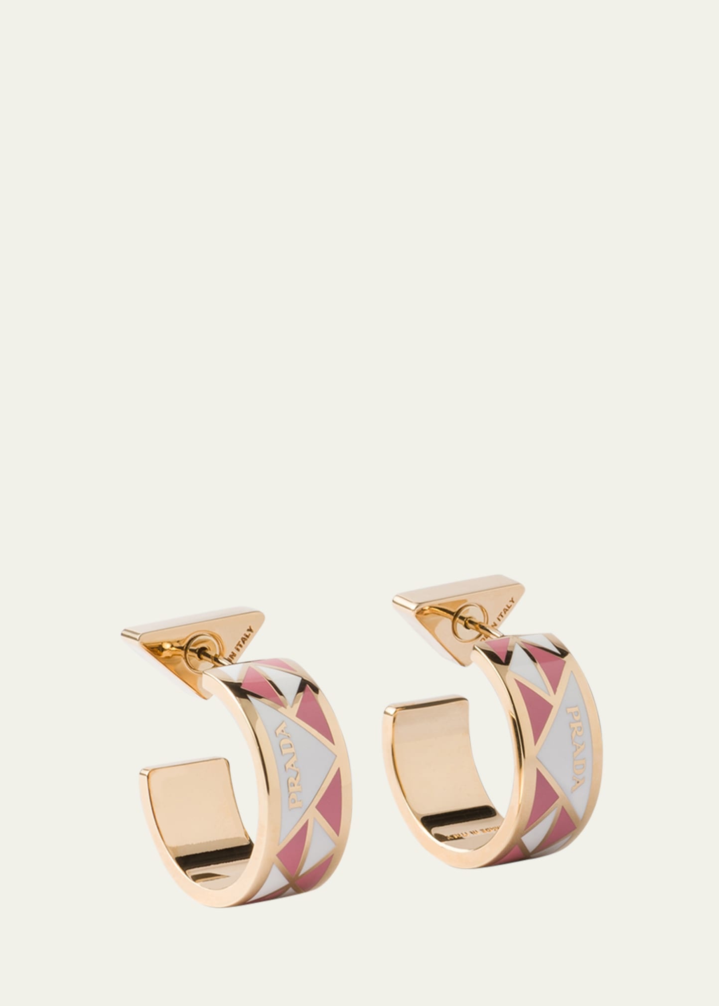 Triangle Symbole Enamel Hoop Earrings - 1