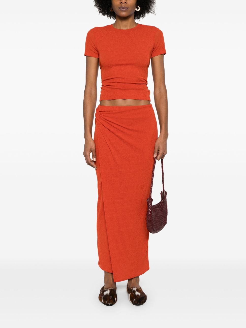 draped midi skirt - 2