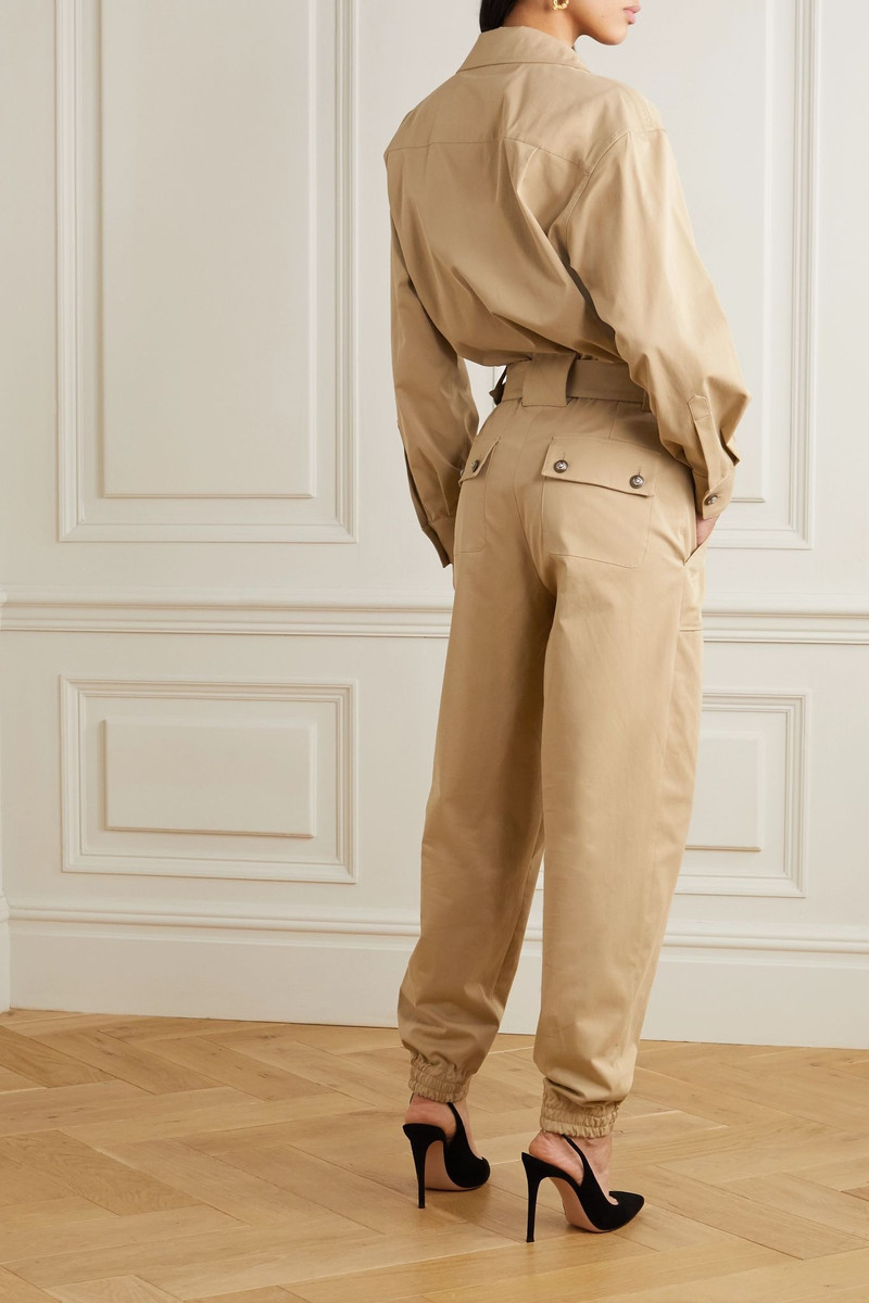 Belted cotton-blend gabardine jumpsuit 4