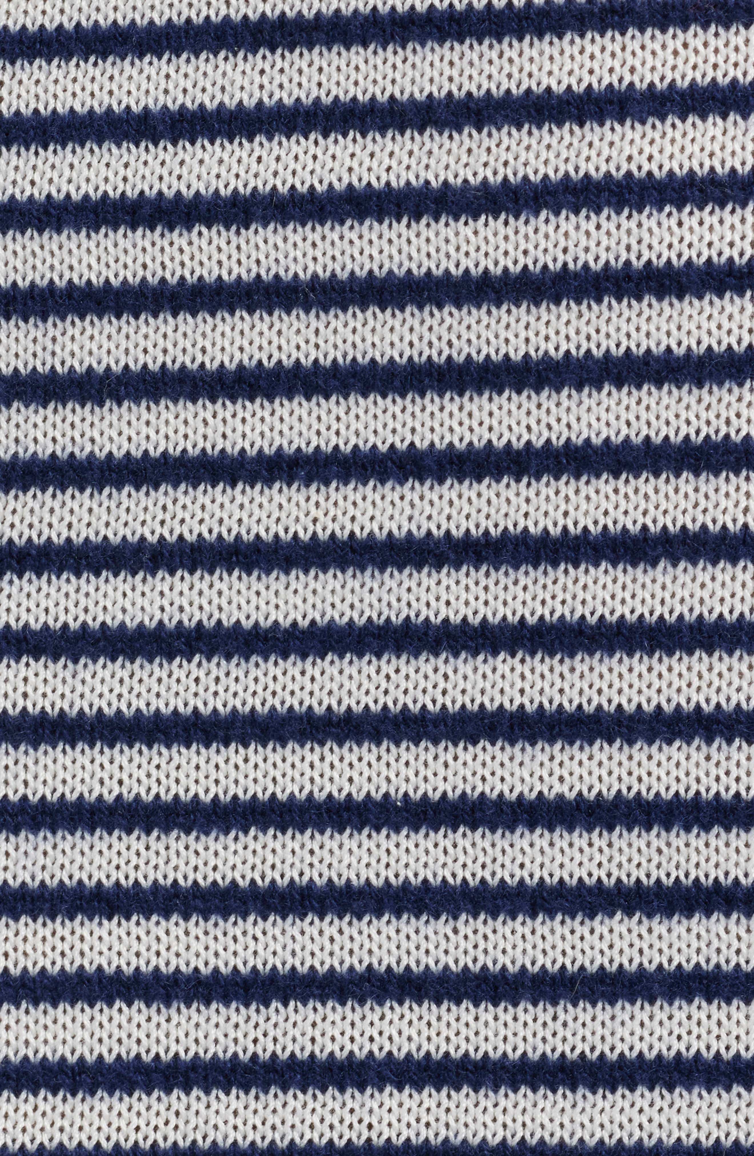 FRAME The Bold Stripe Knit Polo Midi Dress in Navy Multi at Nordstrom - 6