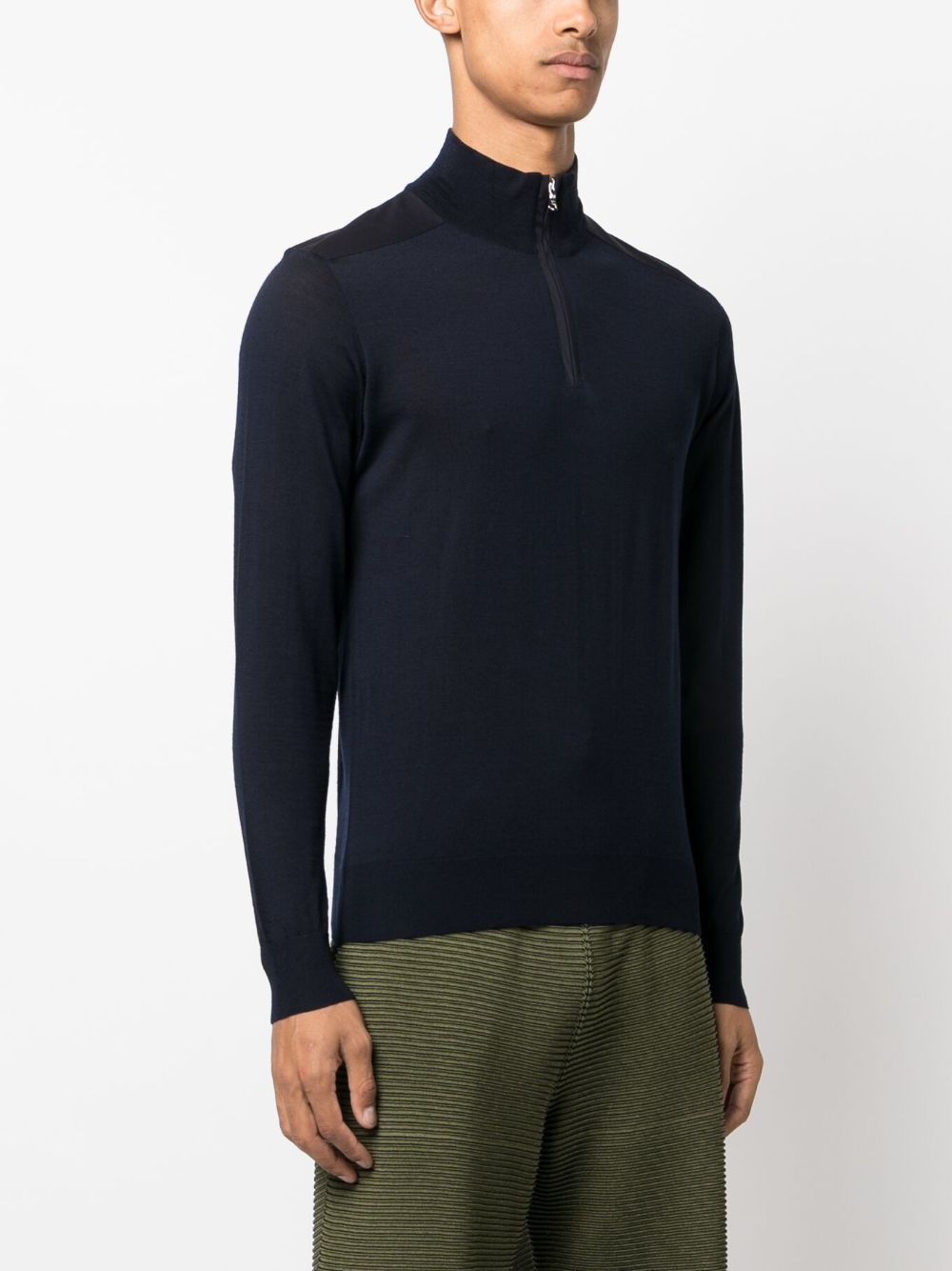 logo-patch roll-neck jumper - 3