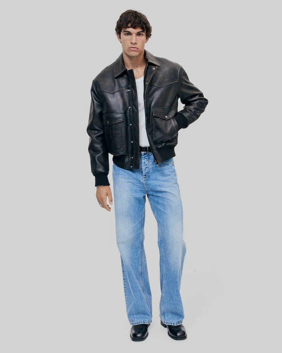 BROWN LEATHER JACKET - 1