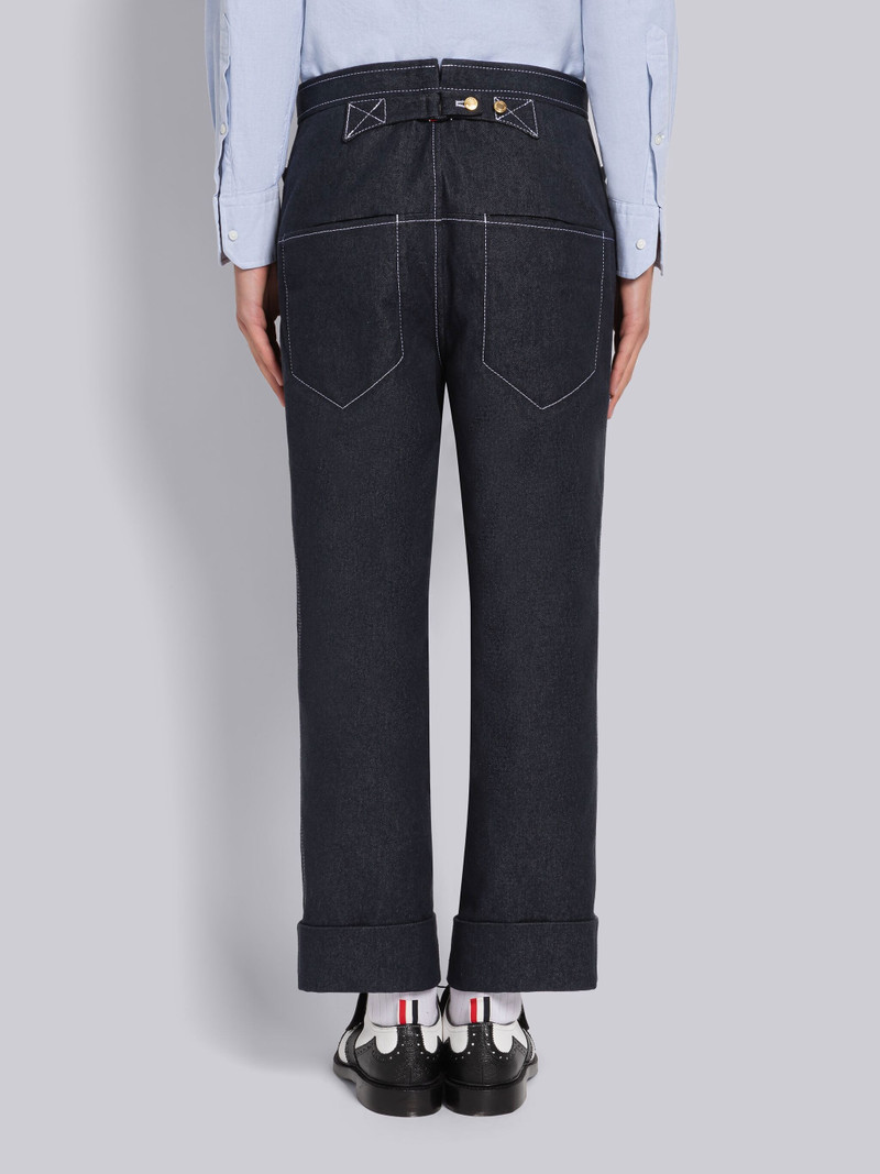 SELVEDGE DENIM TRACK STITCH BACKSTRAP TROUSER 3