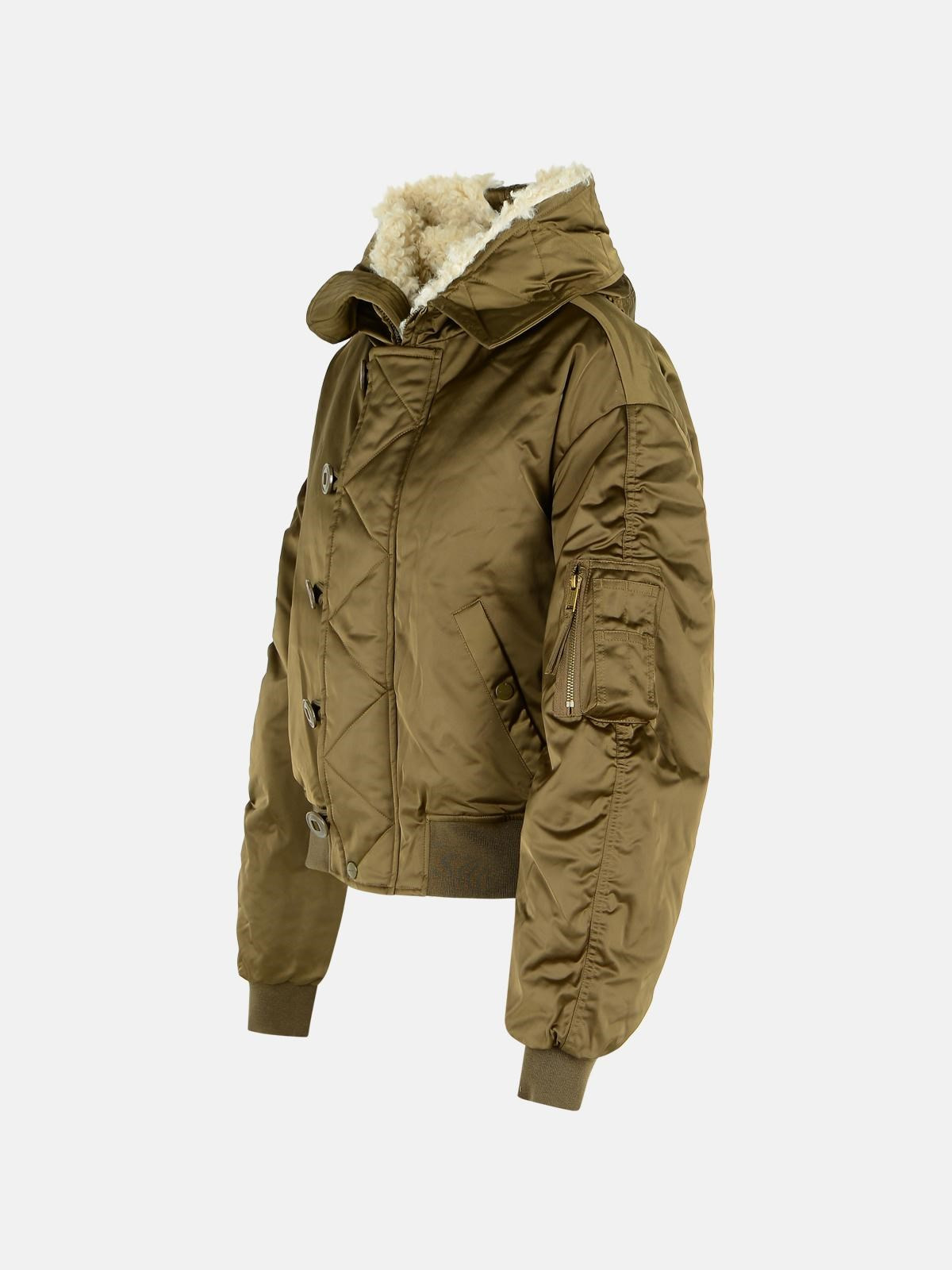 ELISA' KHAKI POLYESTER COAT - 2