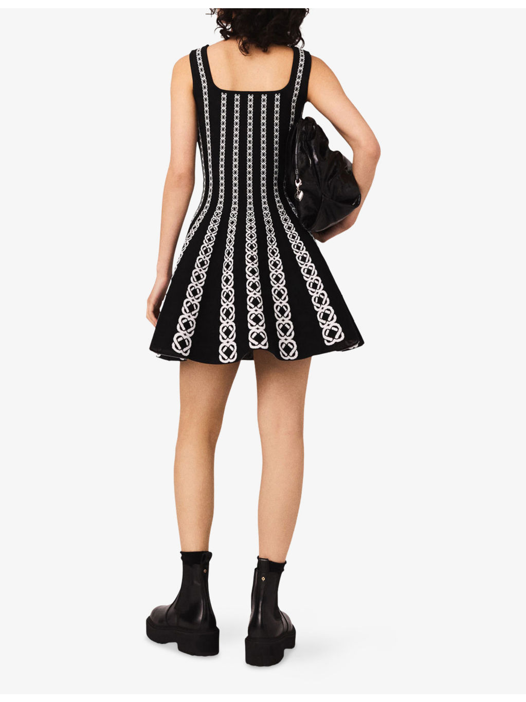Rope-Intarsia Square-Neck Stretch-Knit Mini Dress - 4