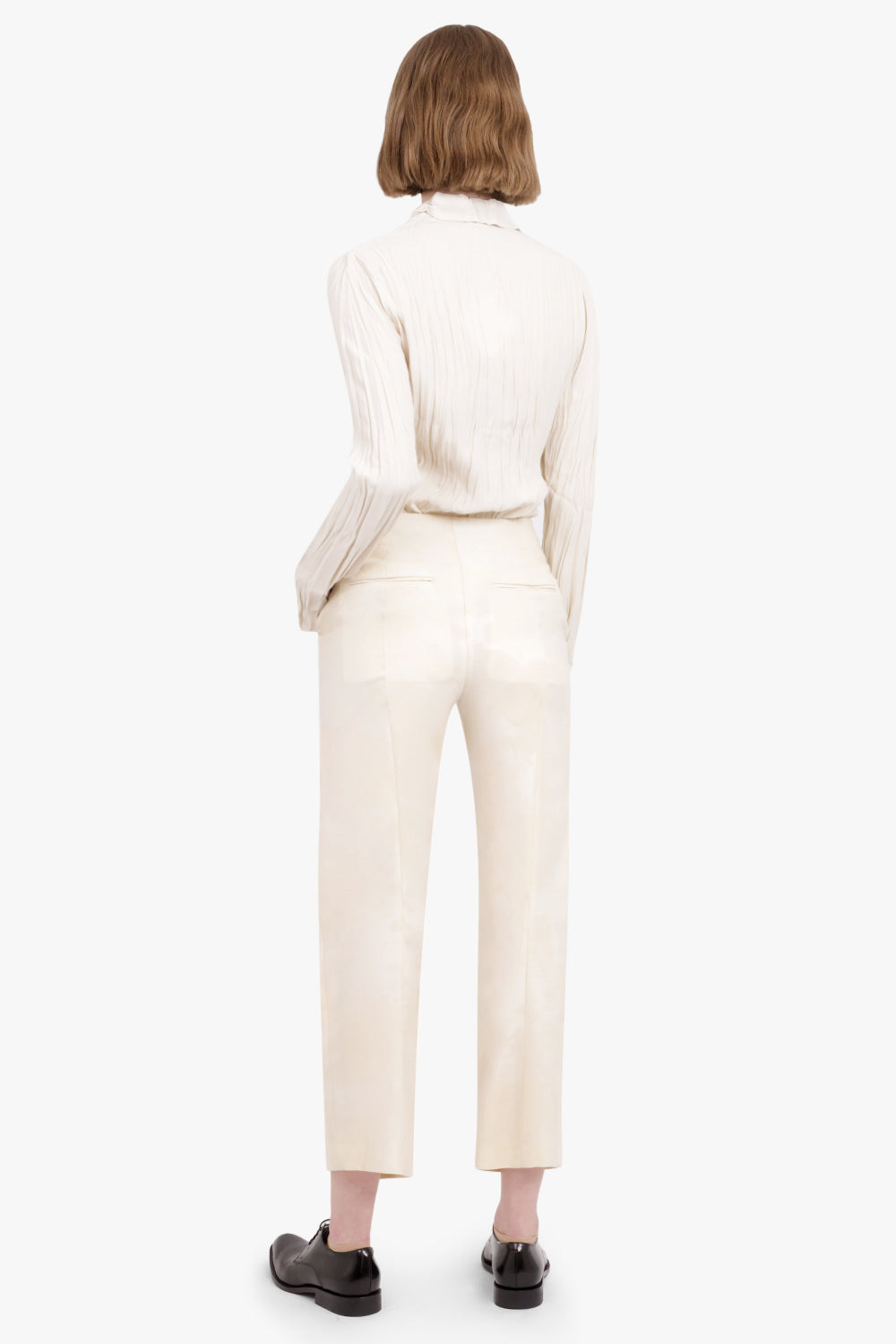 CHEVAL JACQUARD CROPPED PANT | CREAM - 4