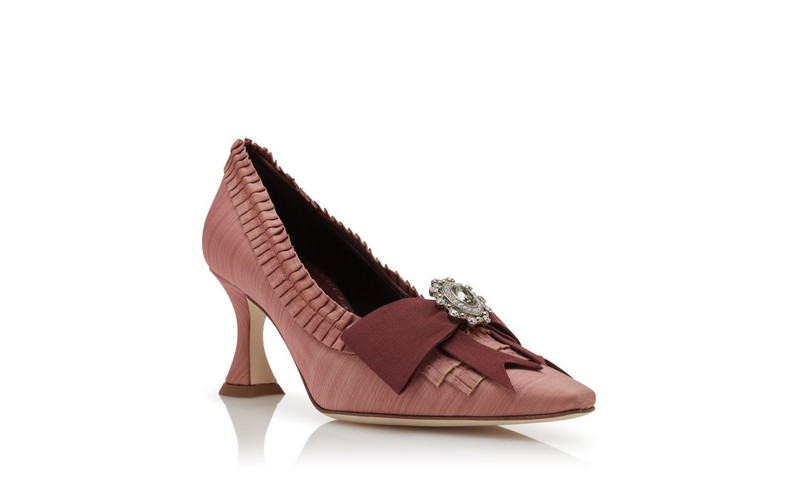 Pink Silk Bow Detail Pumps 3