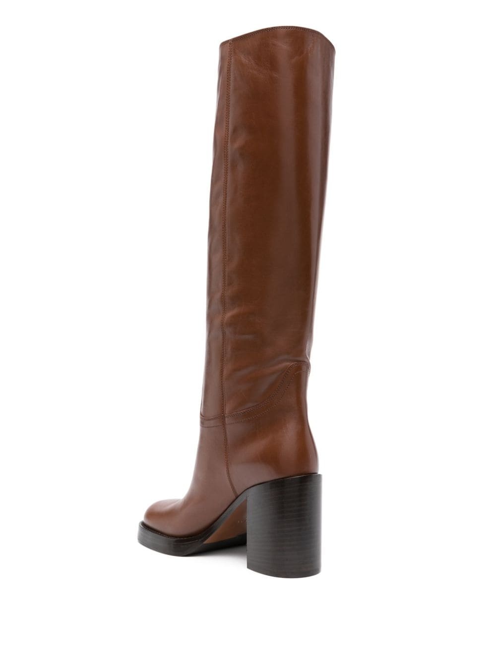 90mm round-toe leather boots - 3