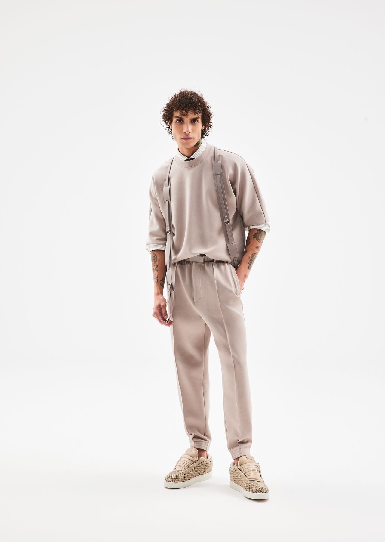 Double-jersey trousers with crease and stretch ankle cuffs - 6