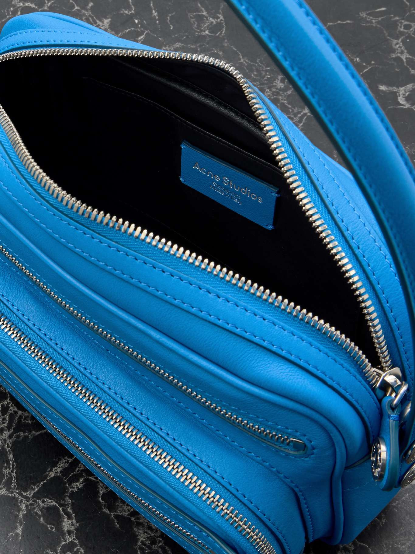 Camero Party small leather shoulder bag Cobalt blue - 5