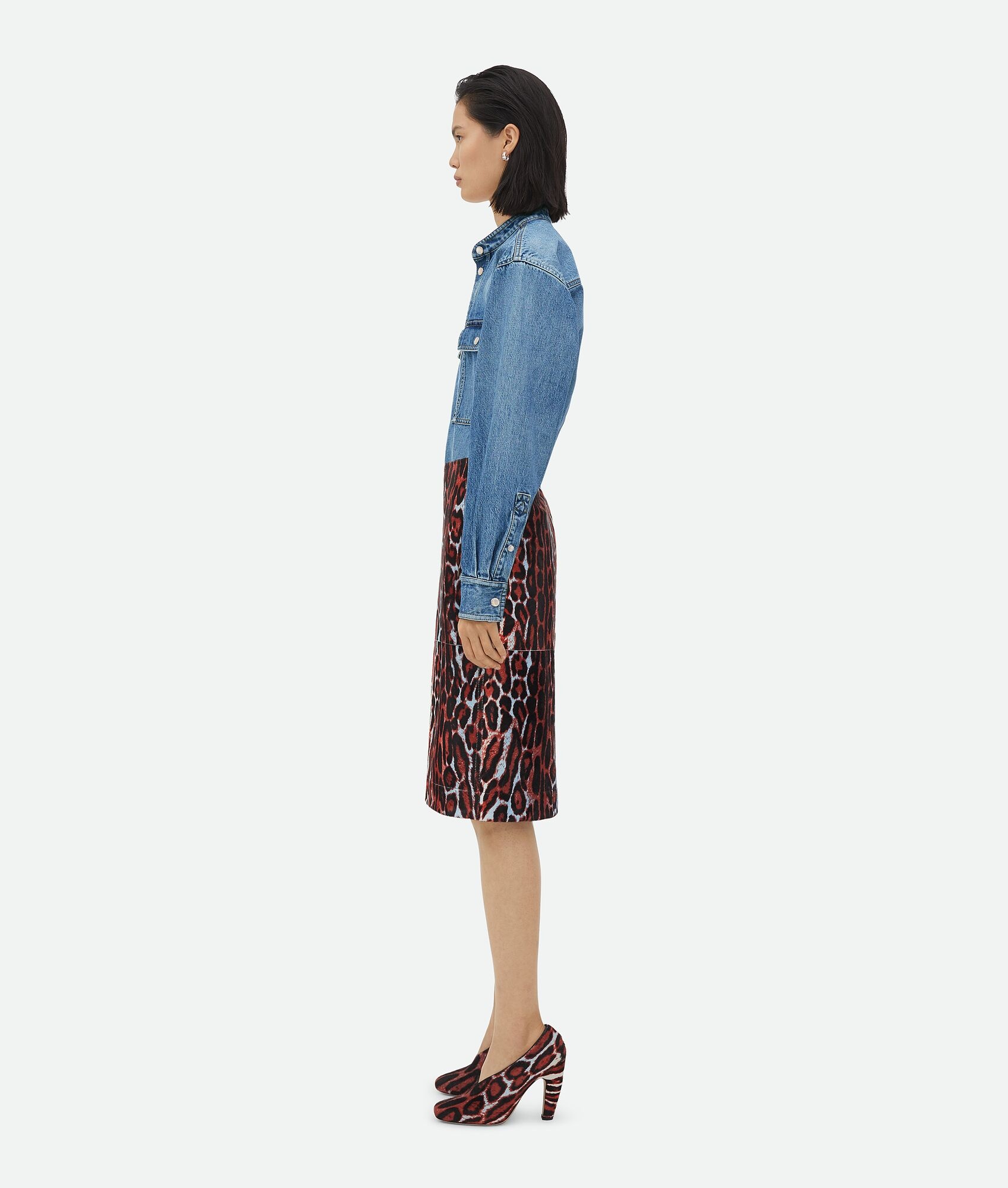 Leopard Print Shearling Skirt - 2