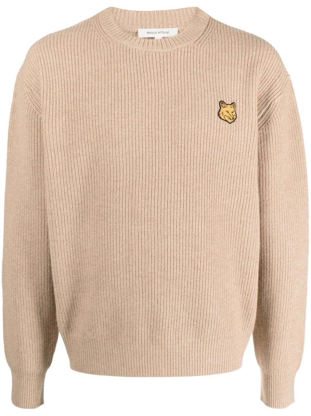 MAISON KITSUNE Men Tonal Fox Head Patch Comfort Ribbed Jumper - 5