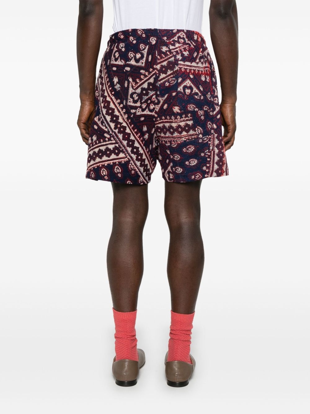 patchwork-design shorts - 4