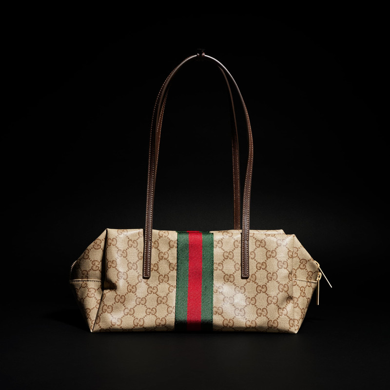 GUCCI Medium boston bag with Web outlook