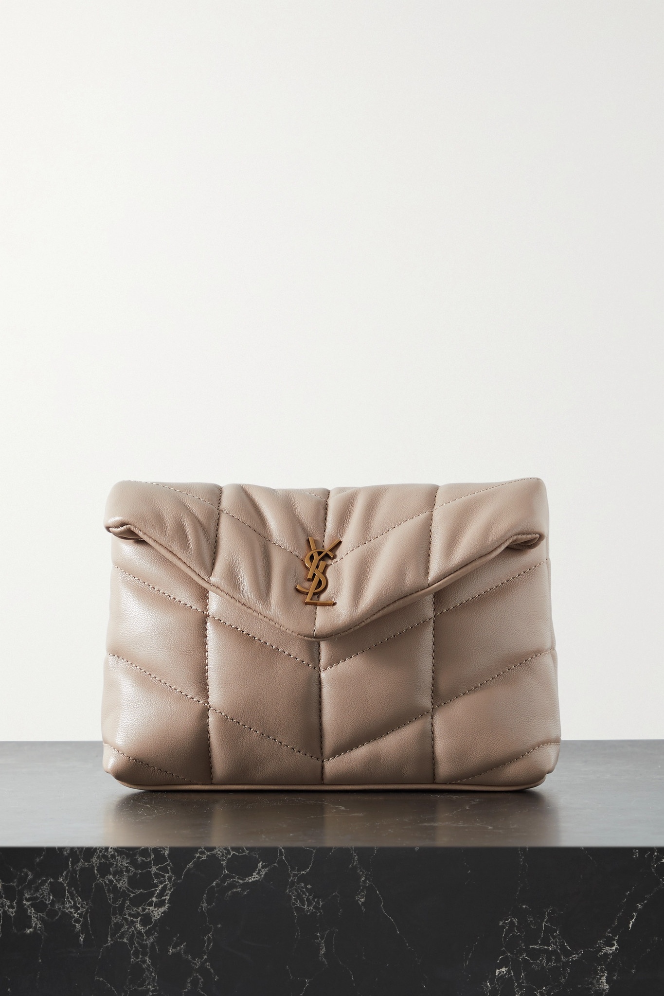 Monogramme small quilted leather clutch - 1