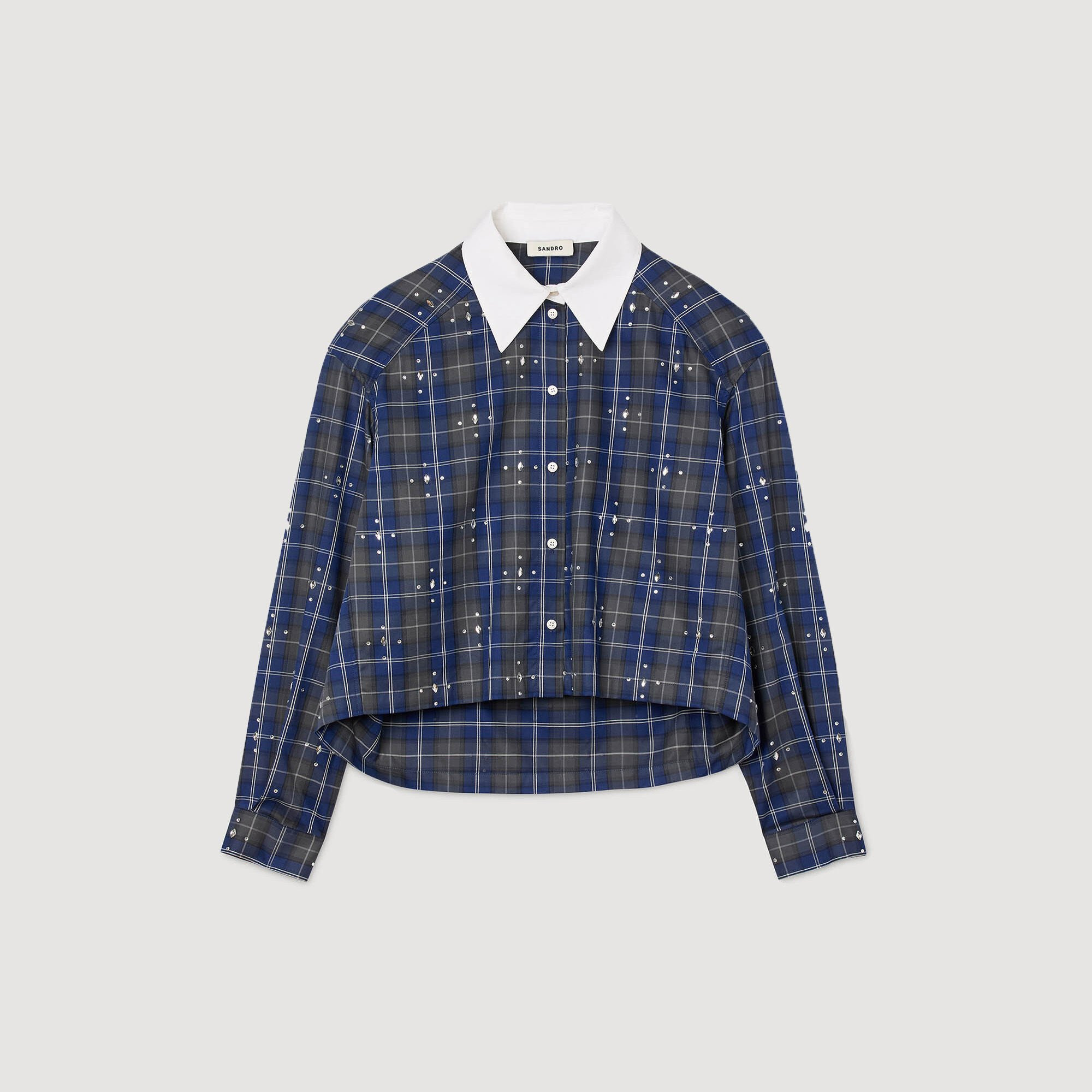 RHINESTONE CHECK SHIRT - 7