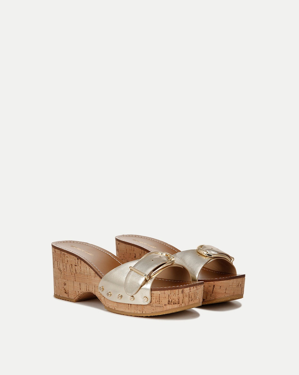 DALLAS METALLIC LEATHER BUCKLE SANDAL - 2