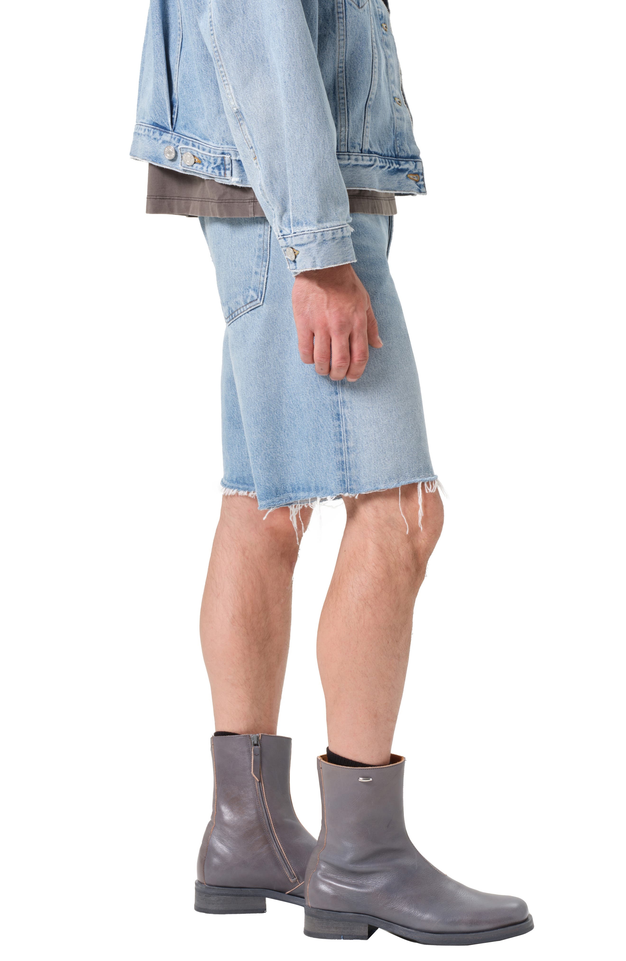 AGOLDE Anson Raw Hem Denim Shorts in Force at Nordstrom - 3