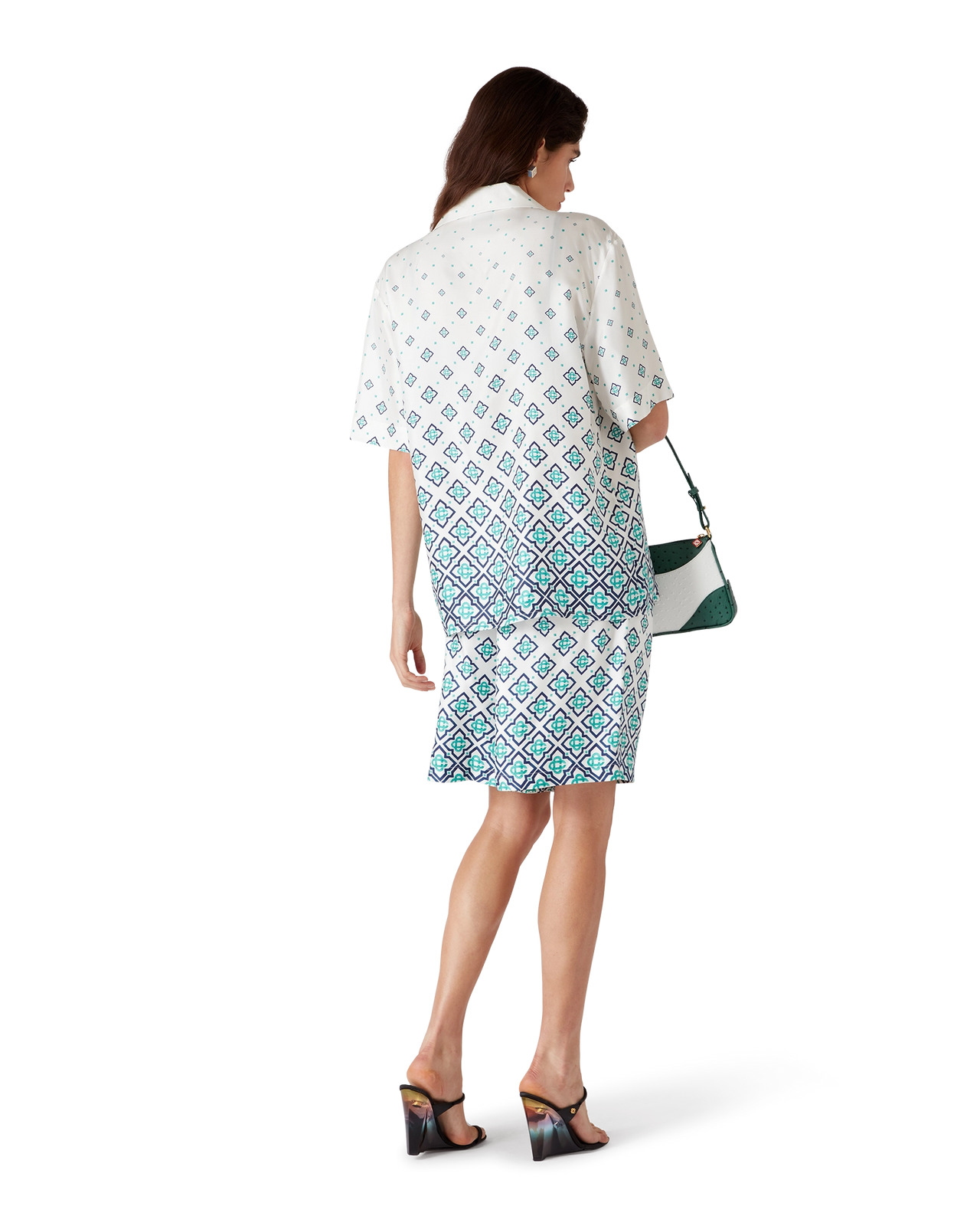 Gradient Monogram Short Sleeve Silk Shirt | Casablanca Paris - 3