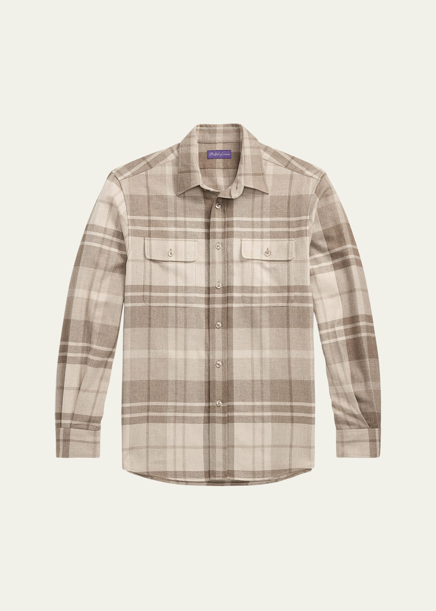 Men's Cooper Cashmere Plaid Double-Pocket Sport Shirt - 1