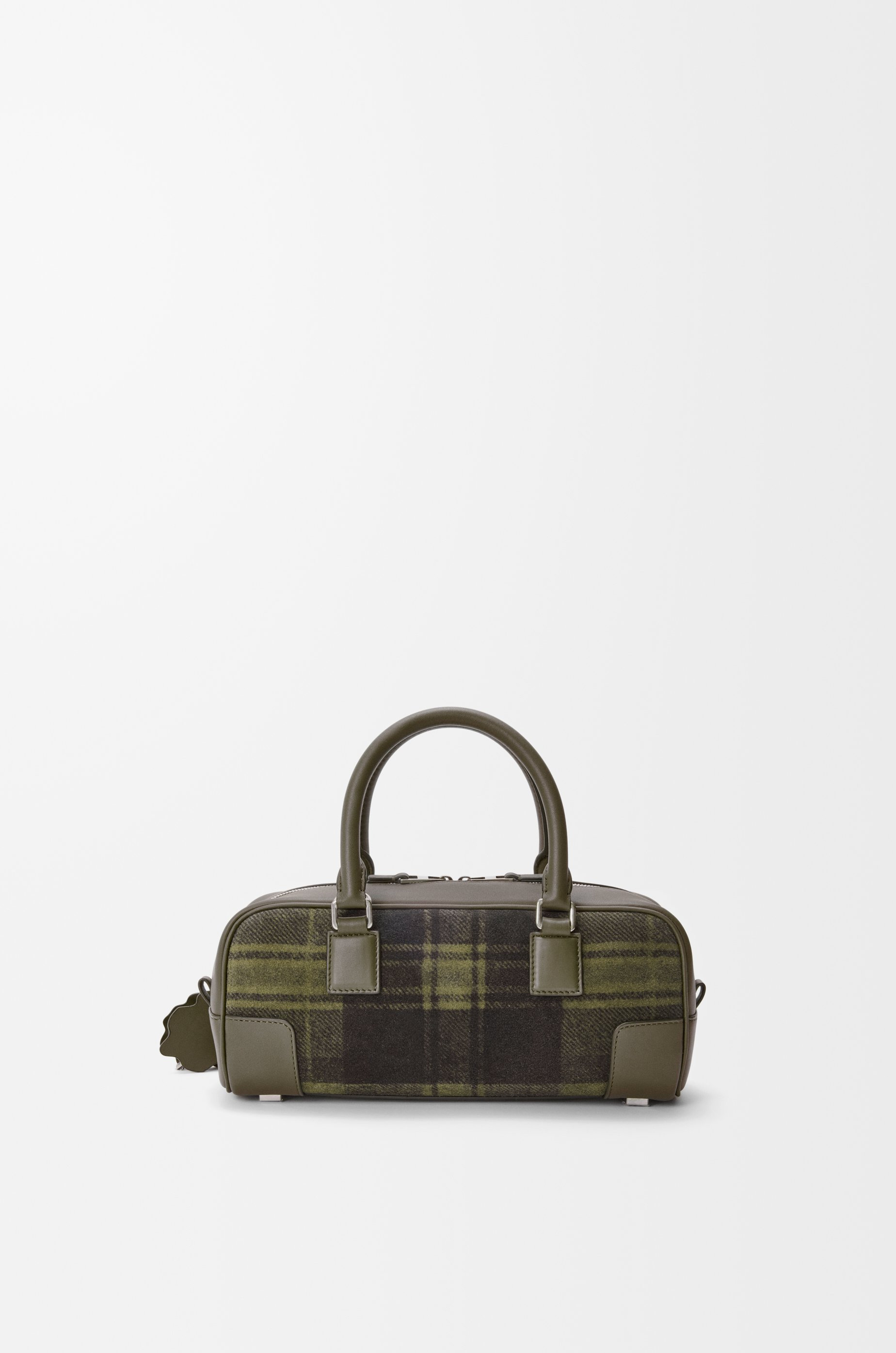 Amazona 23 cropped bag in tartan suede and nappa calfskin - 4