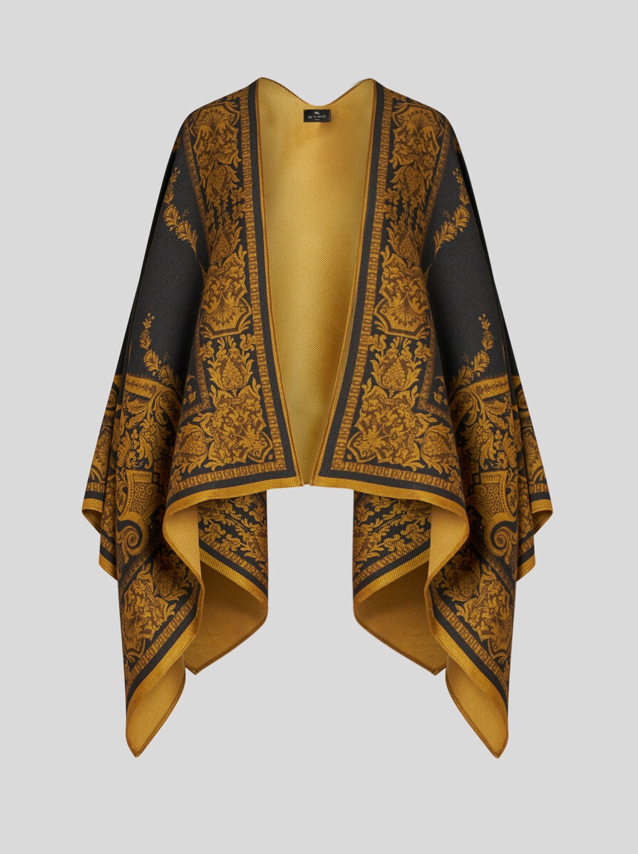 WOOL CAPE WITH PRINT - 1