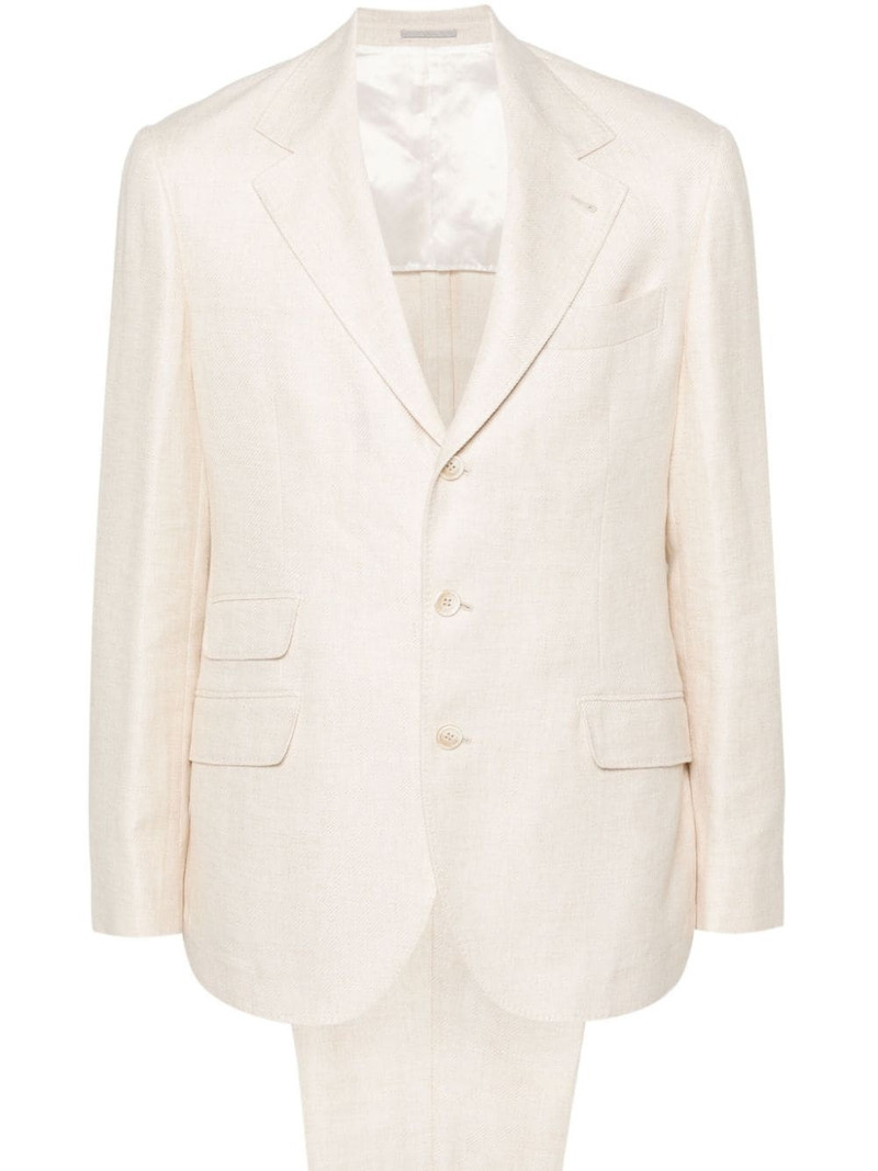 single-breasted linen-blend suit 1