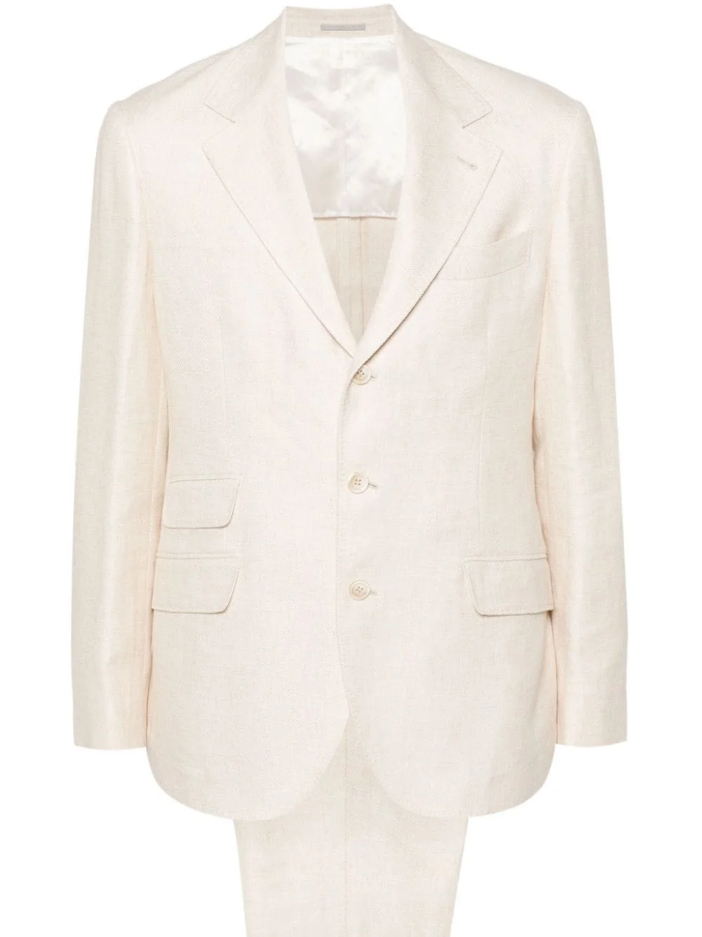 single-breasted linen-blend suit - 1
