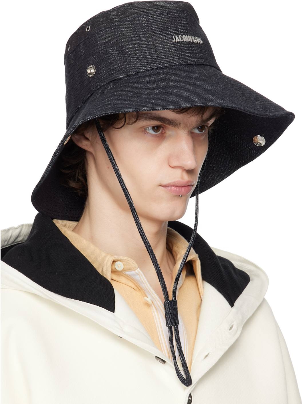 Navy La Croisière 'The de-Nîmes' Denim Bucket Hat - 2