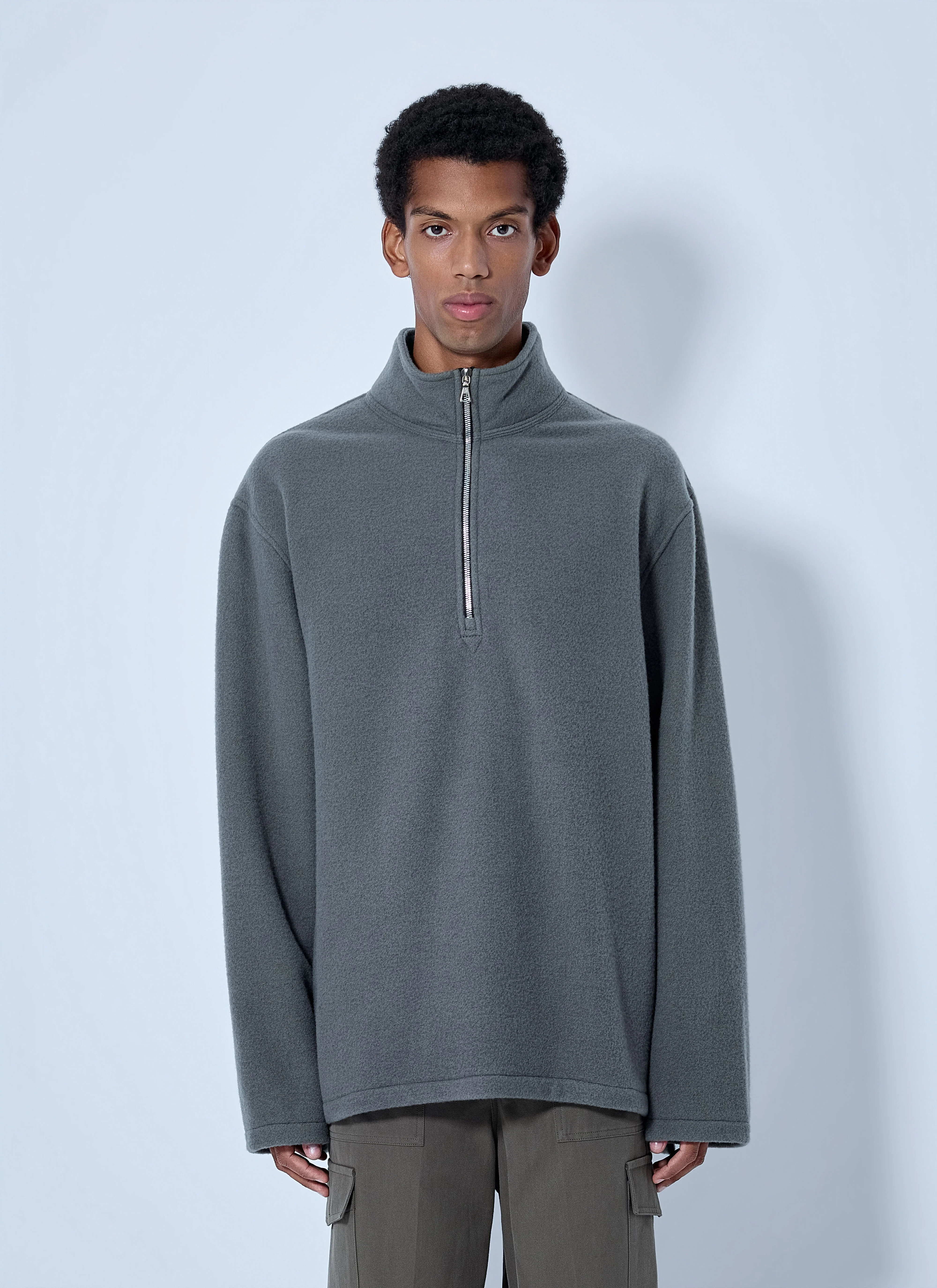 Fleece Polo Sweatshirt - 1