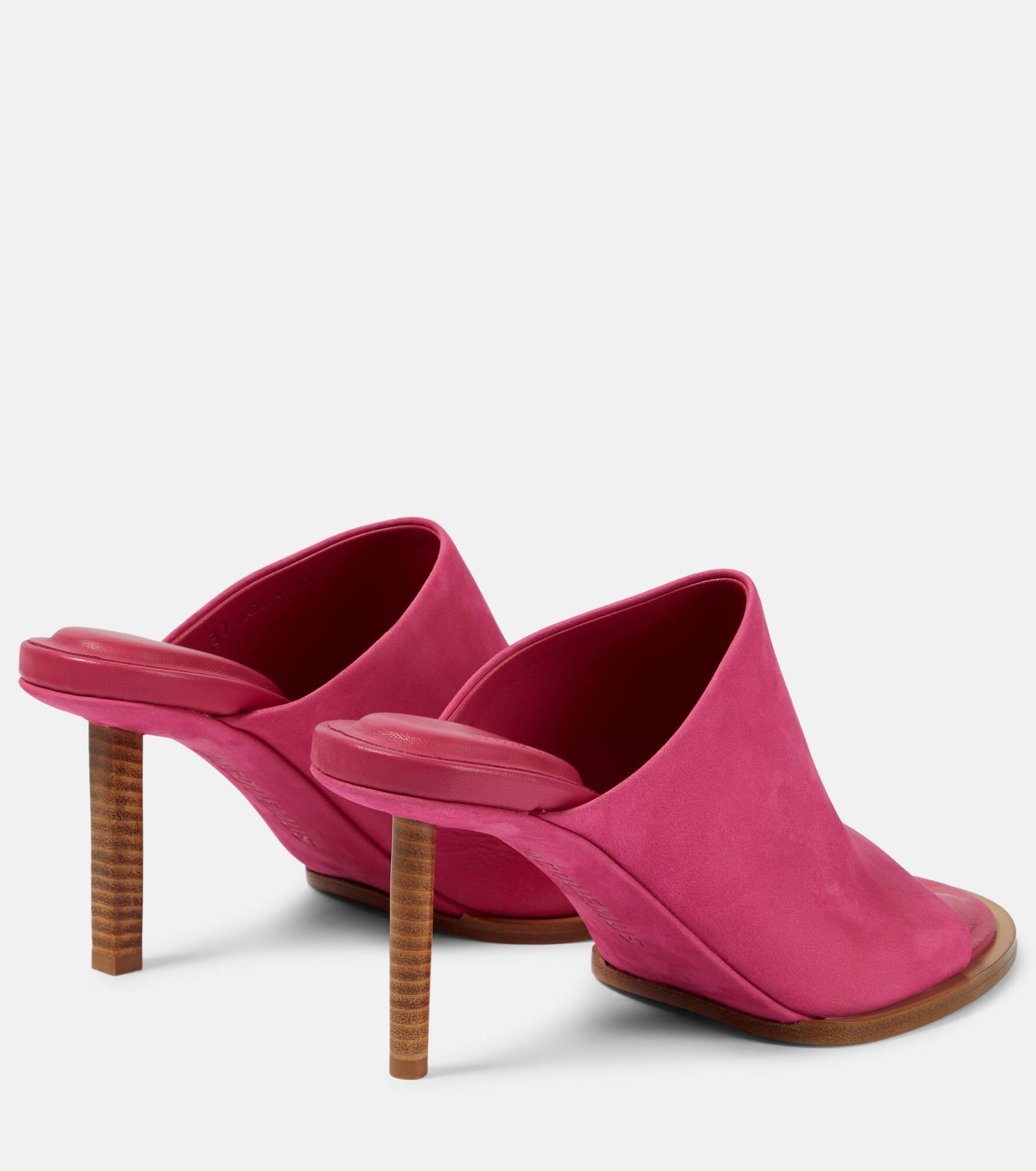 Les Mules Rond Carré asymmetrical suede mules - 3