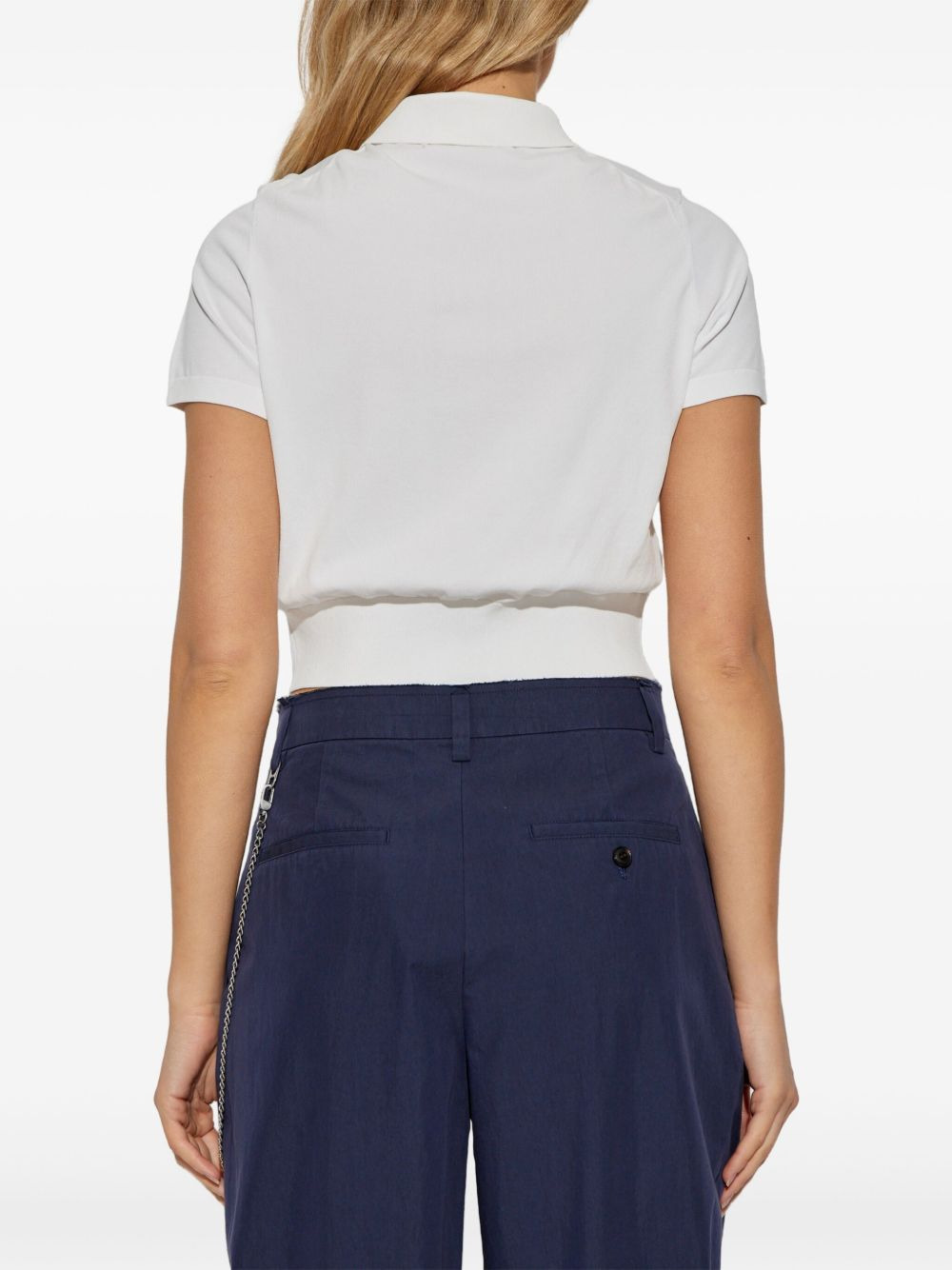button-front short-sleeve knit top - 4