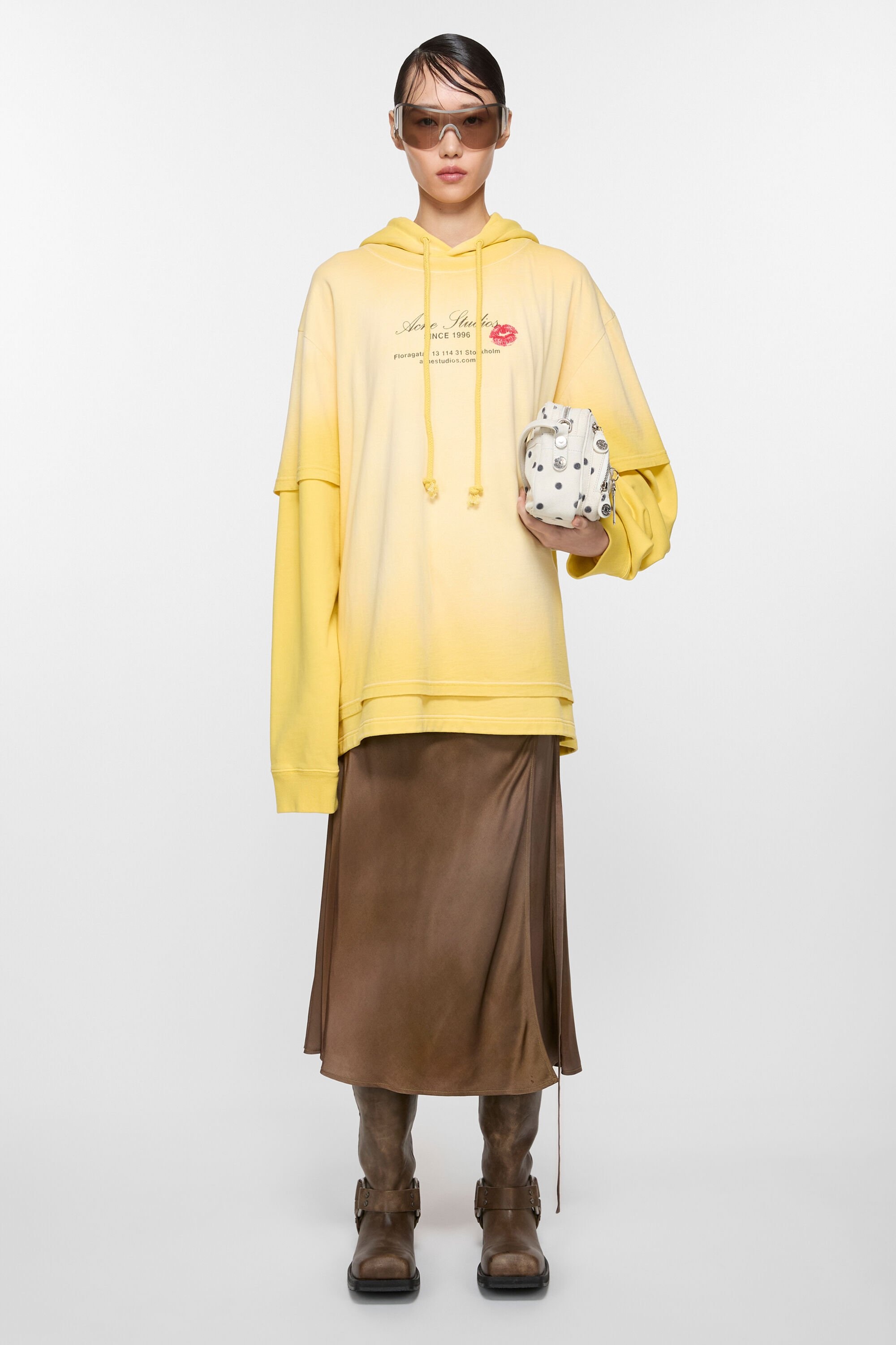 Satin wrap skirt - Golden brown - 2