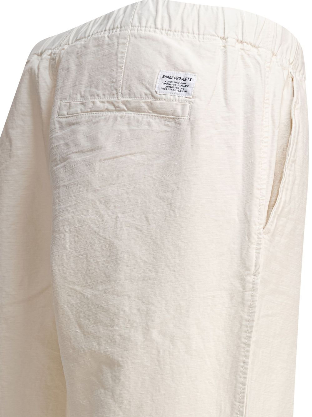 elasticated-waist cotton trousers - 4