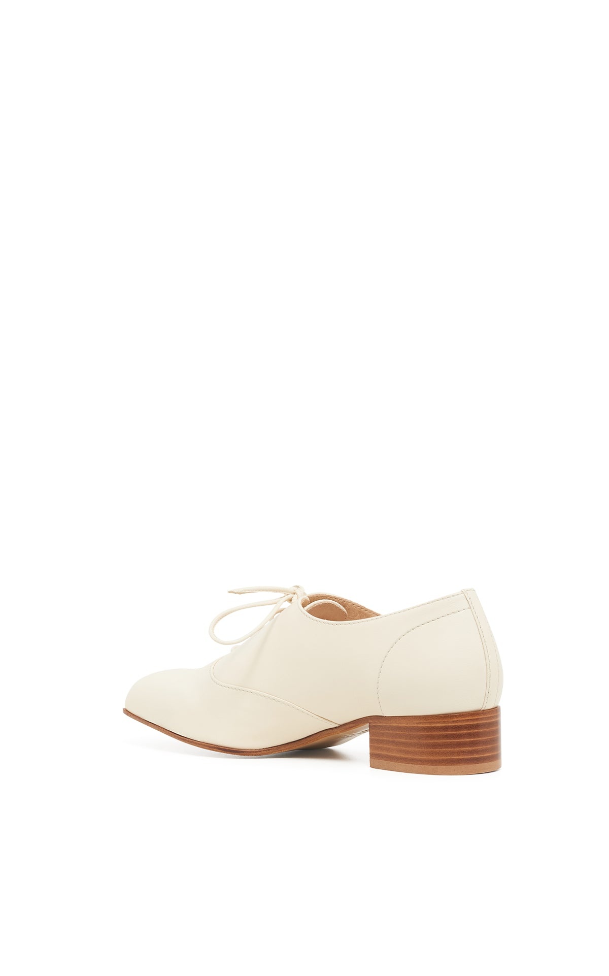 Clio Oxford Heel in Ivory Nappa Leather - 3