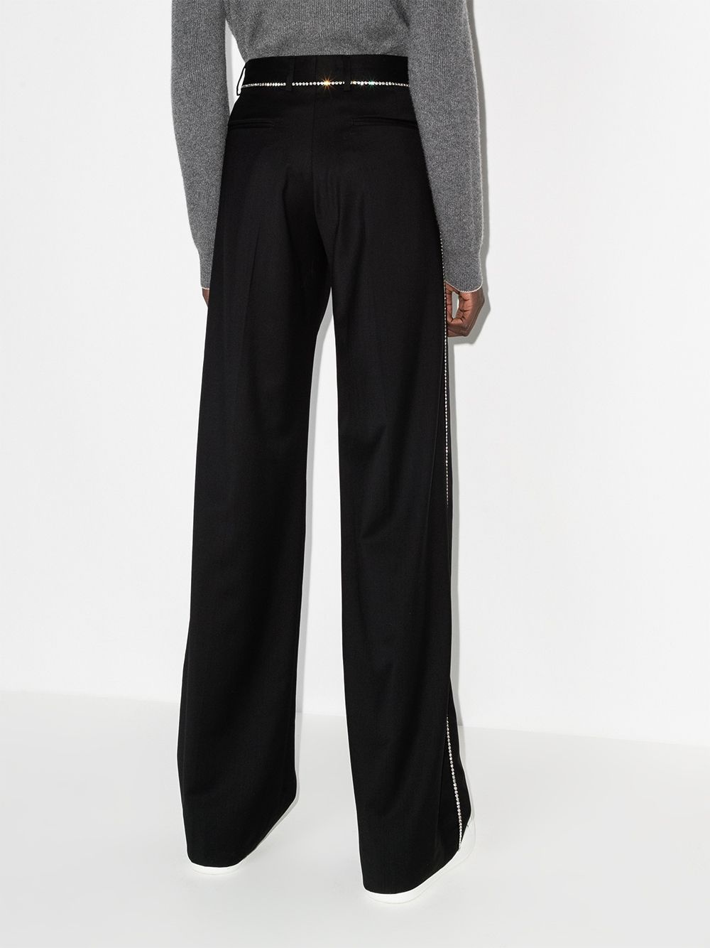 crystal-trimmed tailored trousers - 3