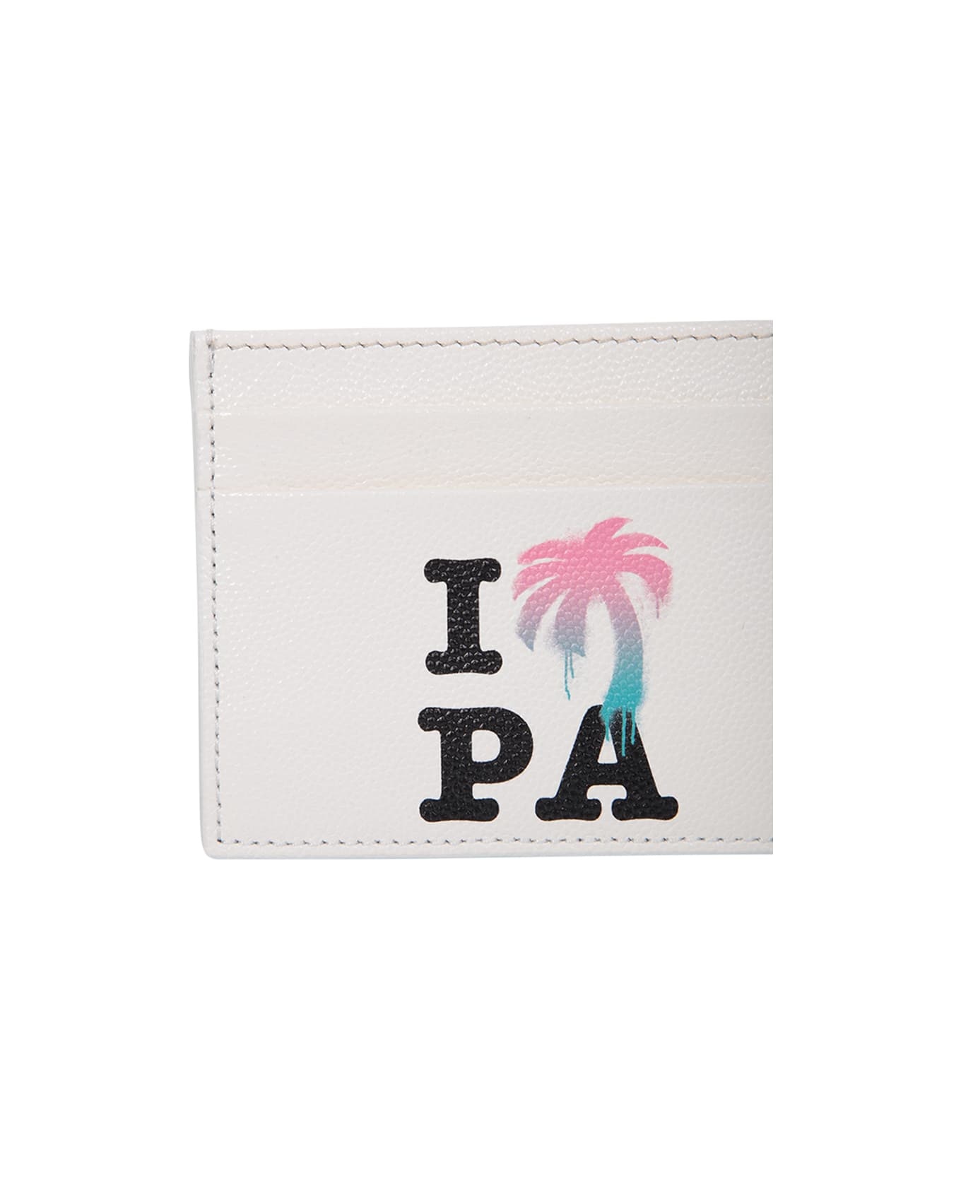 Graphic Print Cream Cardholder - 3