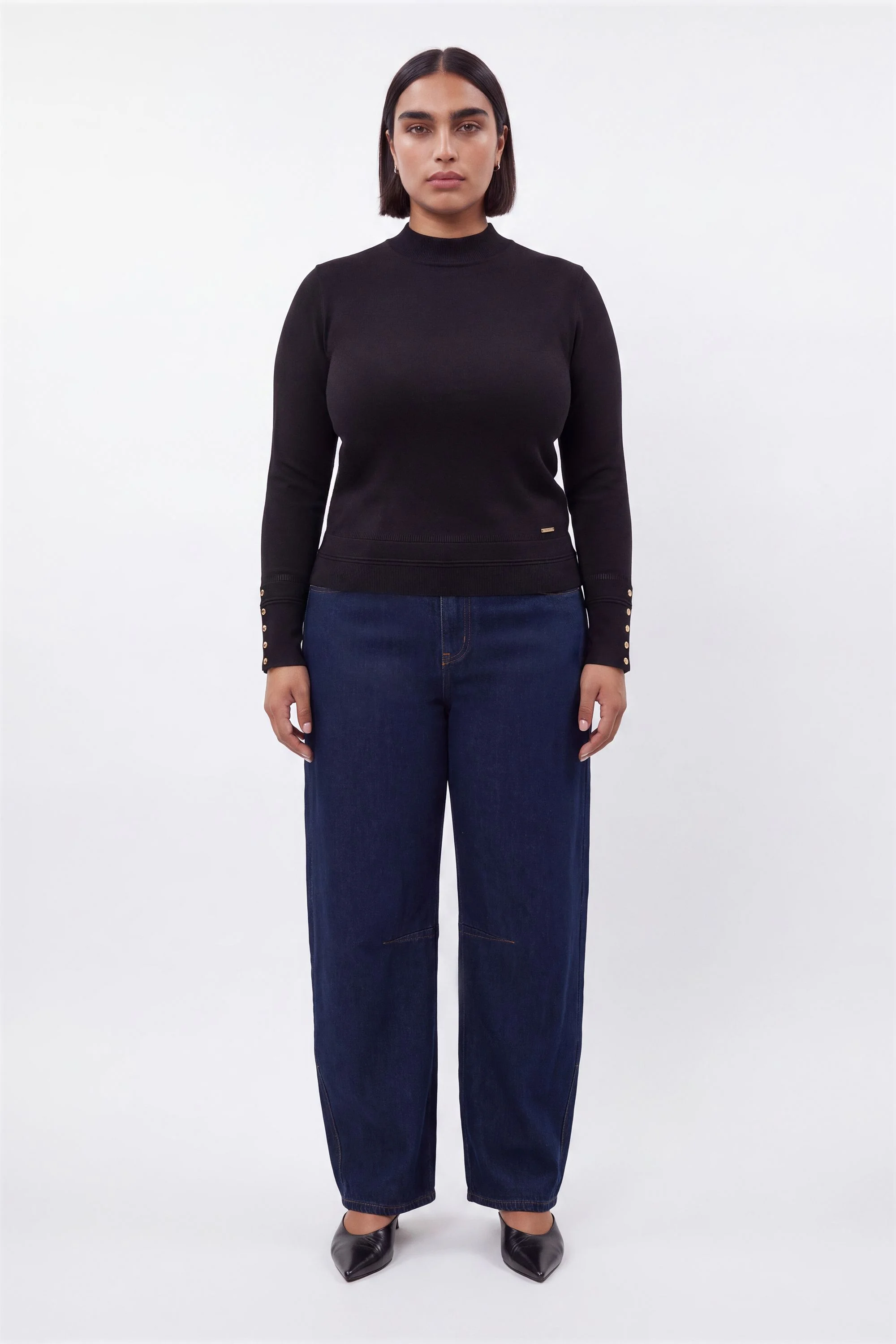 Plus Size Forever Viscose Blend Knitted High Neck Jumper - 1