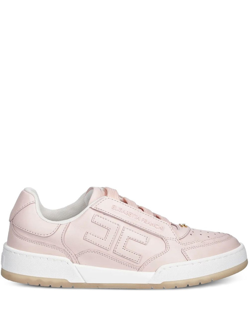 logo-plaque leather trainers 1
