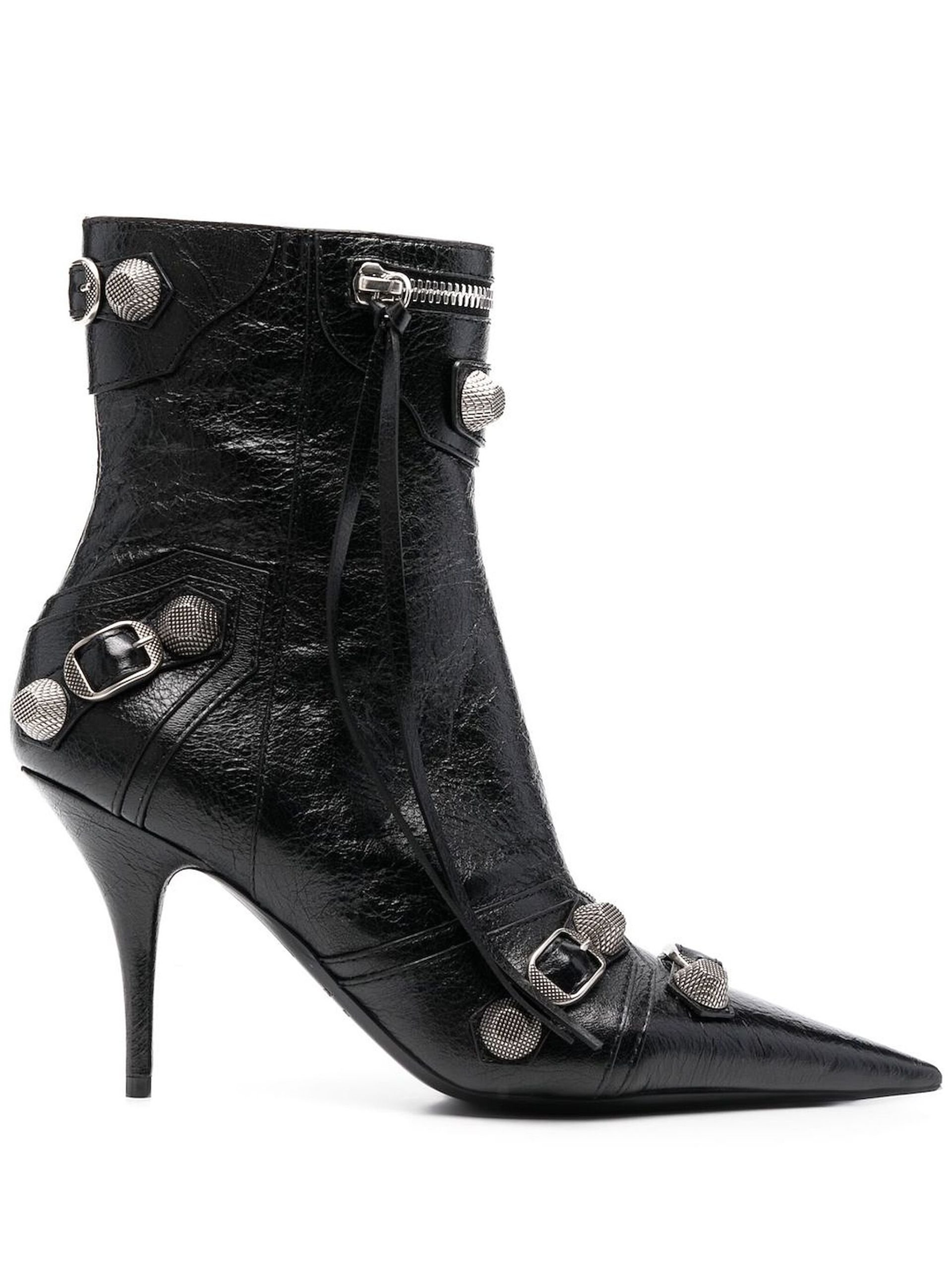 Black Cagole 90 Leather Ankle Boots - 1