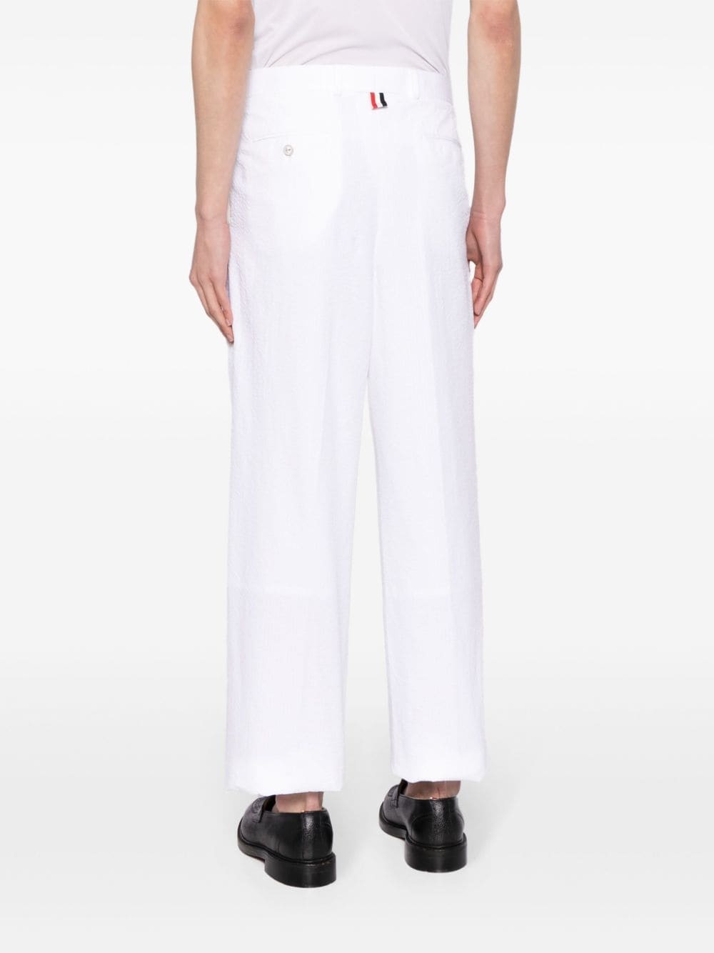 pressed-crease cotton trousers - 4