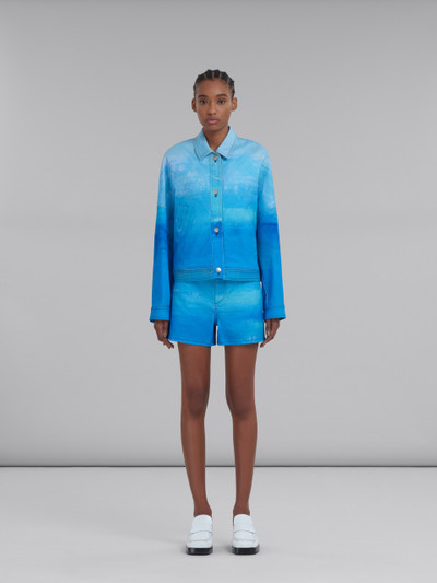 Marni BLUE COTTON DRILL JACKET WITH NOTTE GIORNO PRINT outlook