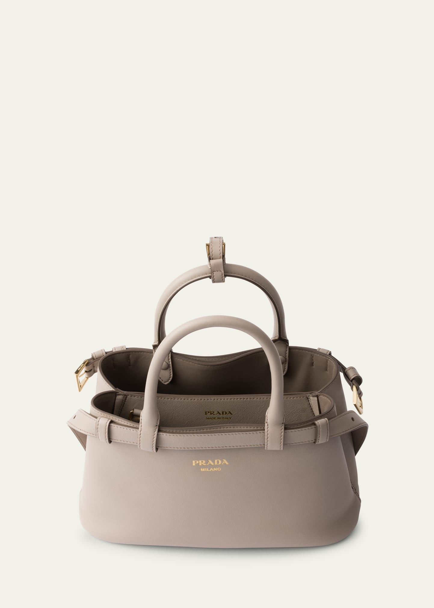 Small Grain Leather Top-Handle Bag - 3
