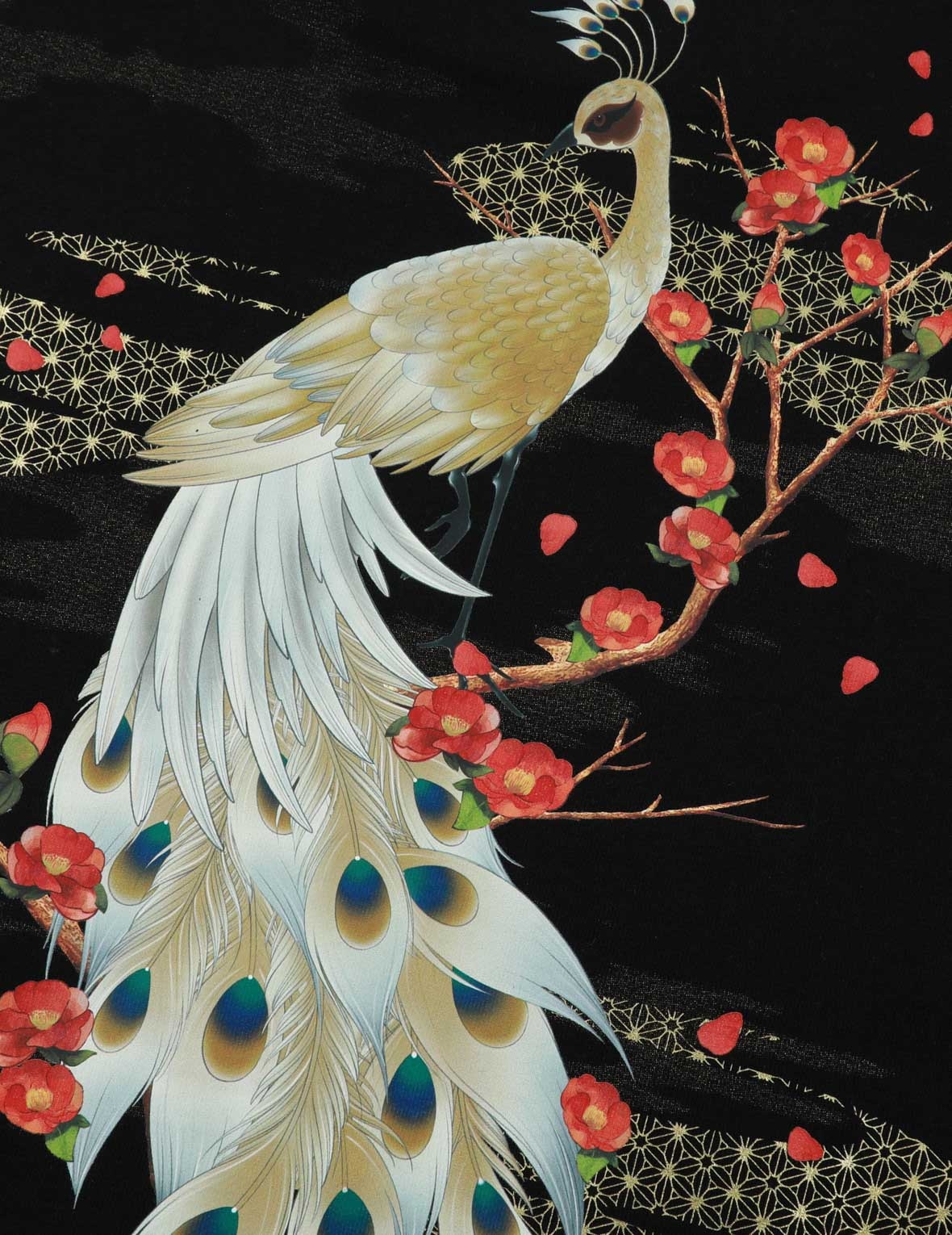 PEACOCK AND TSUBAKI PRINT SWEATSHIRT - 7