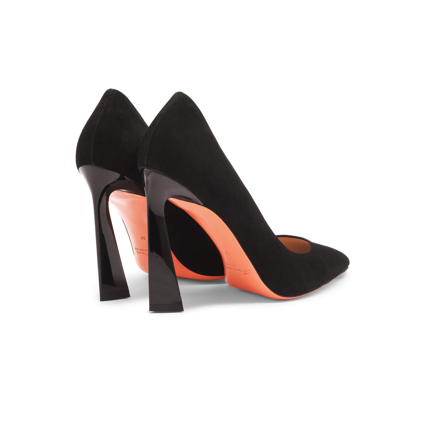 Women's black suede high-heel pump - 4