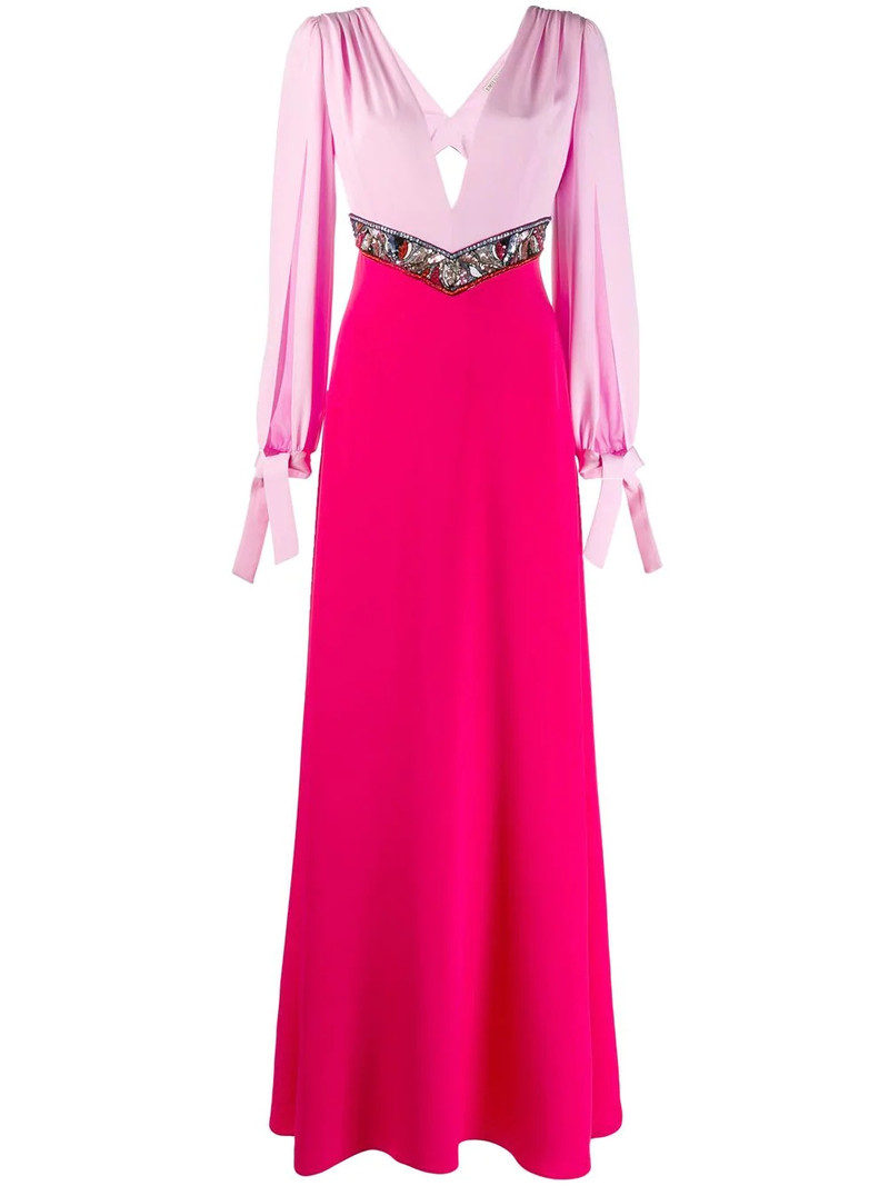 sequin embellished colour block dress 1