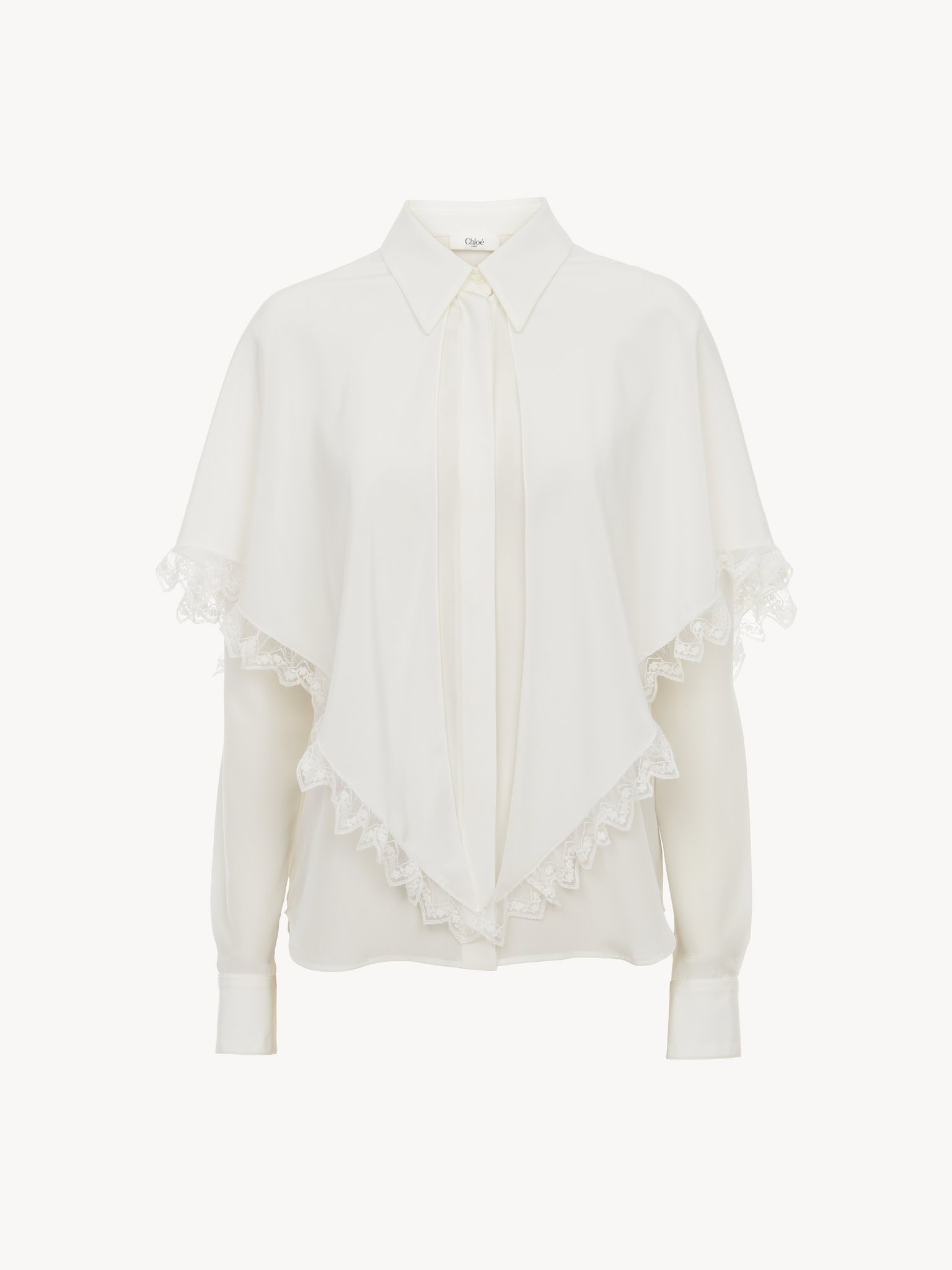 KNOTTED HERITAGE CAPE BLOUSE IN SILK - 2
