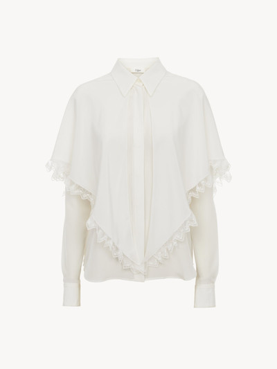 Chloé KNOTTED HERITAGE CAPE BLOUSE IN SILK outlook
